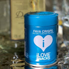 iLOVE Fava Crisps - Sea Salt & Black Pepper - pictured in a reusable tin